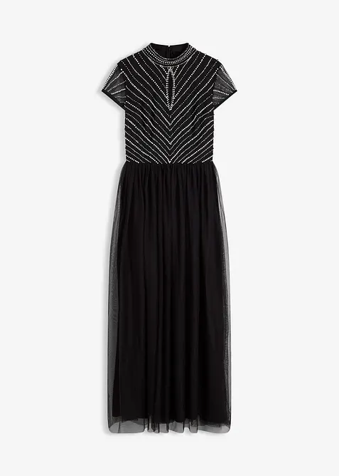 Maxi jurk met parelborduursel, bonprix