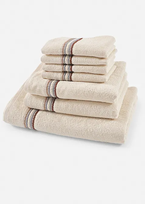 Handdoek met gestreepte details, bonprix