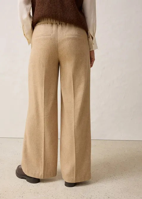 Wollen broek met visgraatpatroon, bonprix