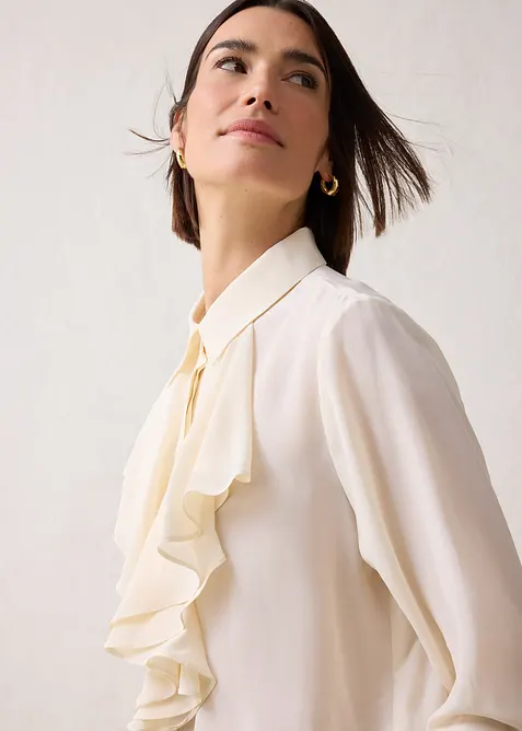 Blouse met zijde, bonprix