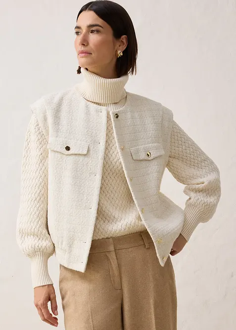 Mouwloze blazer met wol, bonprix