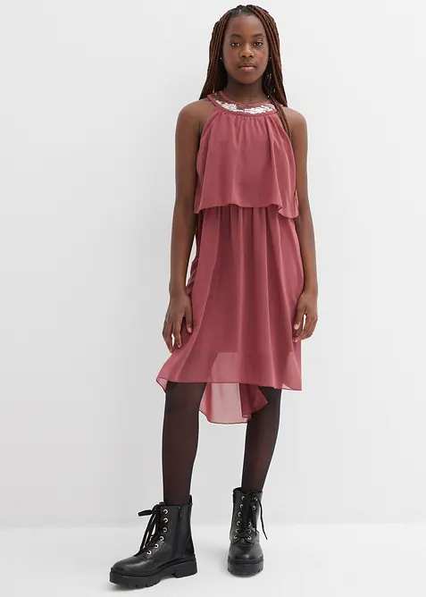 Feestelijke meisjes jurk van chiffon, bonprix