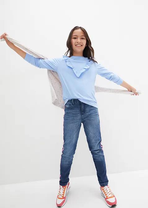 Meisjes thermojeans met jersey voering, mid waist, bonprix