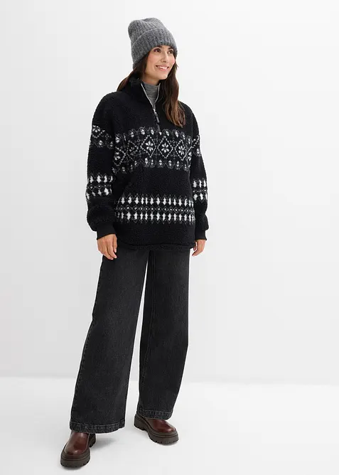 Teddy fleece trui, bonprix