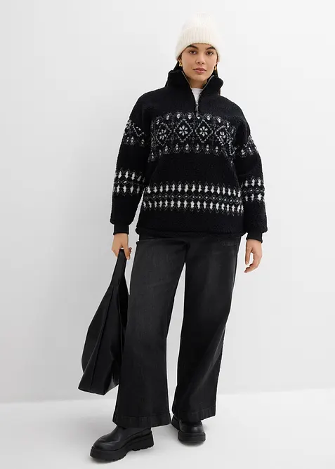 Teddy fleece trui, bonprix