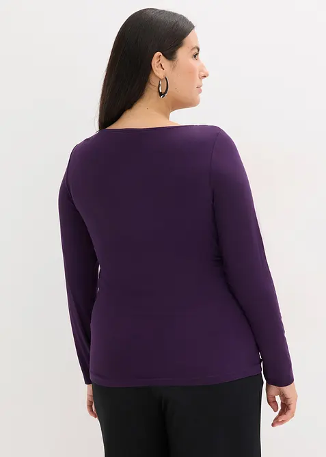 Shirt met mesh inzet en glittersteentjes, bonprix