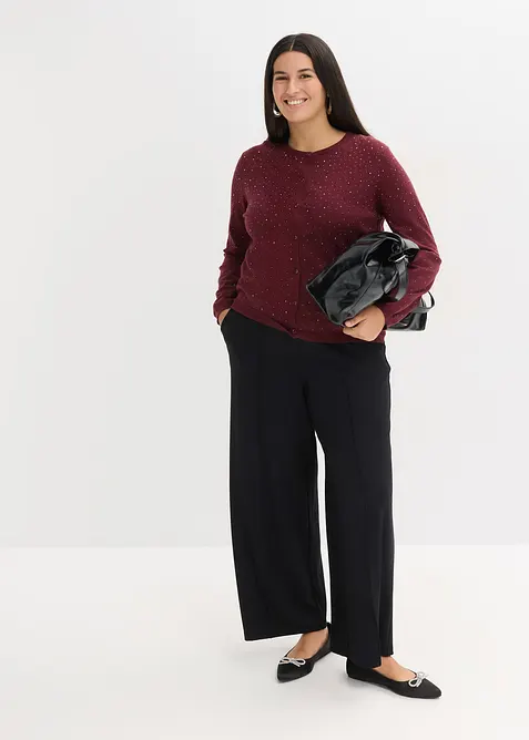 Vest met glittersteentjes, bonprix