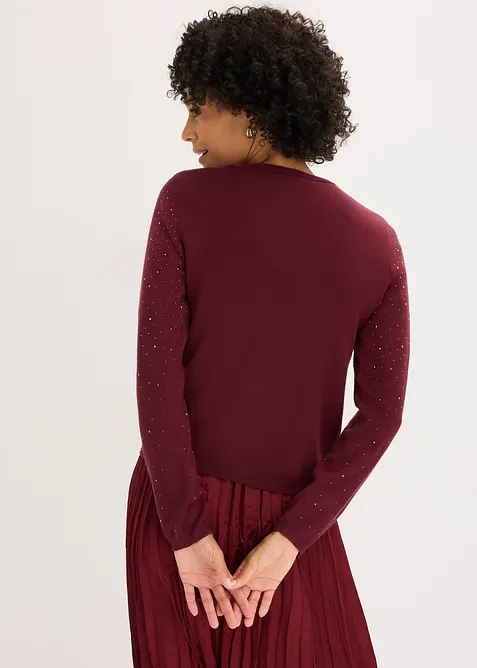 Vest met glittersteentjes, bonprix