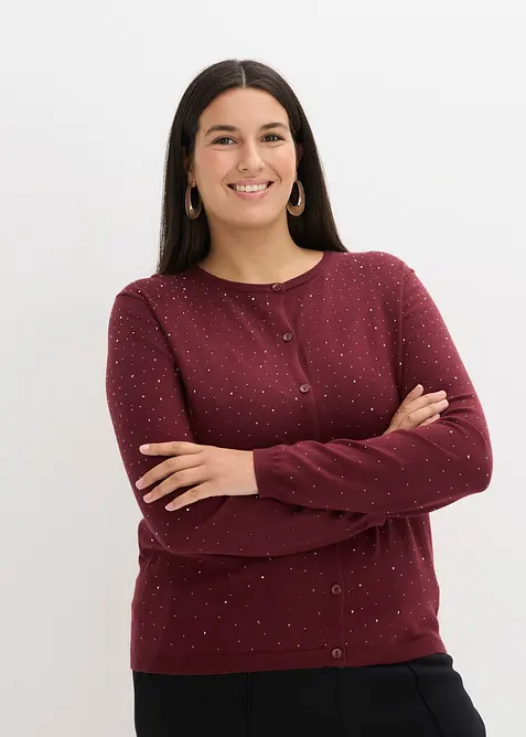 Vest met glittersteentjes, bonprix