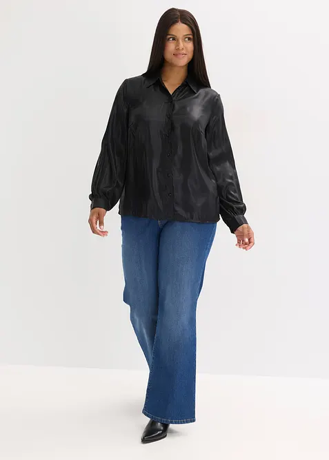 Overhemdblouse met glanzende print, bonprix