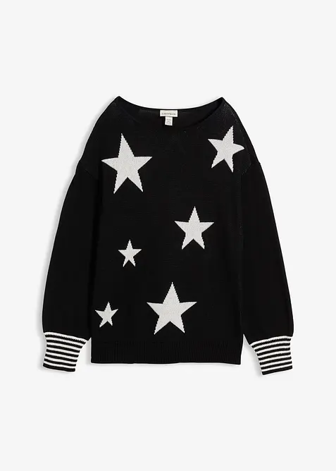 Oversized trui met sterrenprint, bonprix