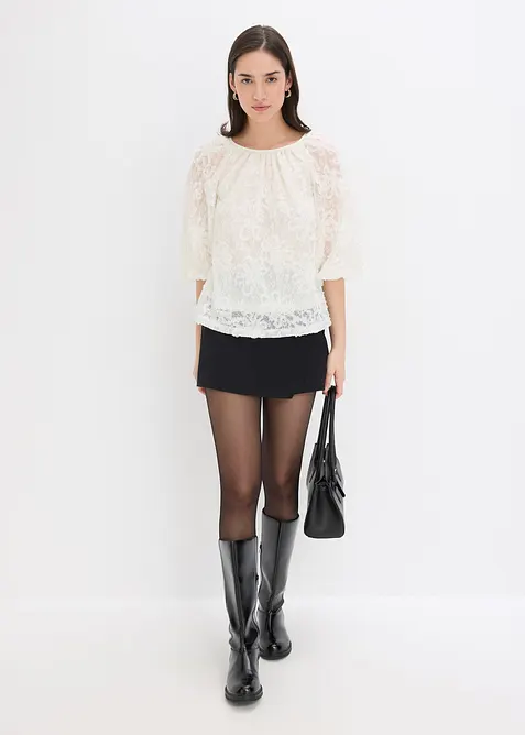 Blouse met een gestructureerd bloemmotief, bonprix