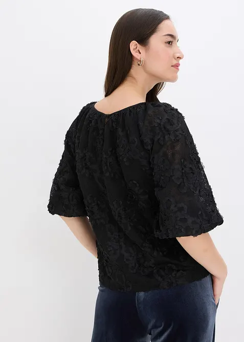Blouse met een gestructureerd bloemmotief, bonprix