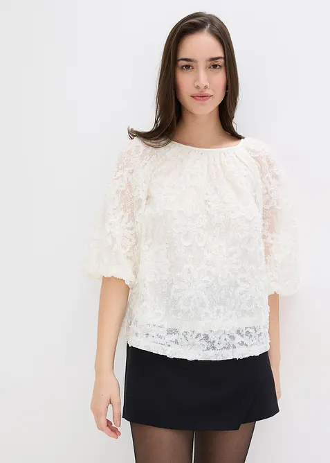 Blouse met een gestructureerd bloemmotief, bonprix