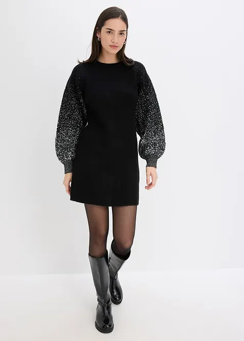 Gebreide jurk met glittereffect, bonprix