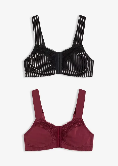 Bh zonder beugels met sluiting voorop en biologisch katoen (set van 2), bonprix
