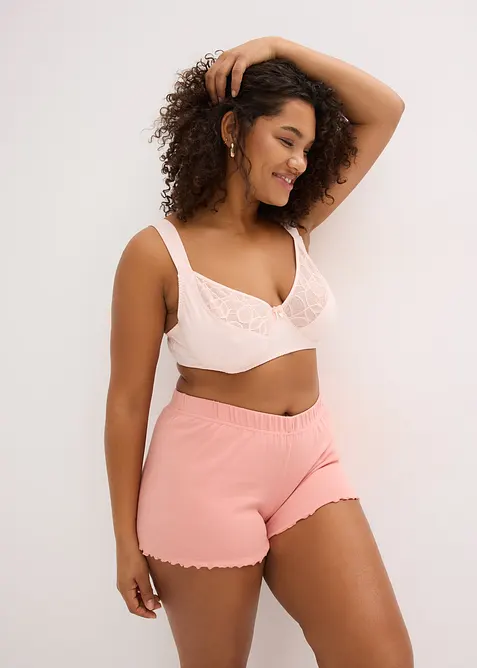 Beugel bh met biologisch katoen en kant (set van 2), bonprix