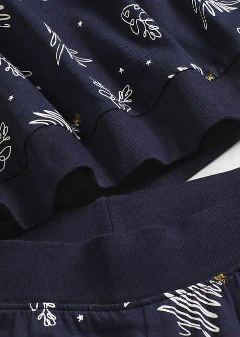 Pyjama van katoen met een glanzend dessin, bonprix