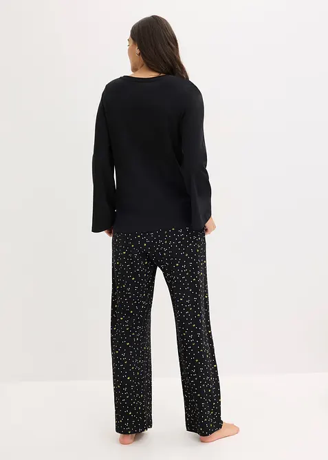 Pyjama van puur katoen met glitterprint, bonprix