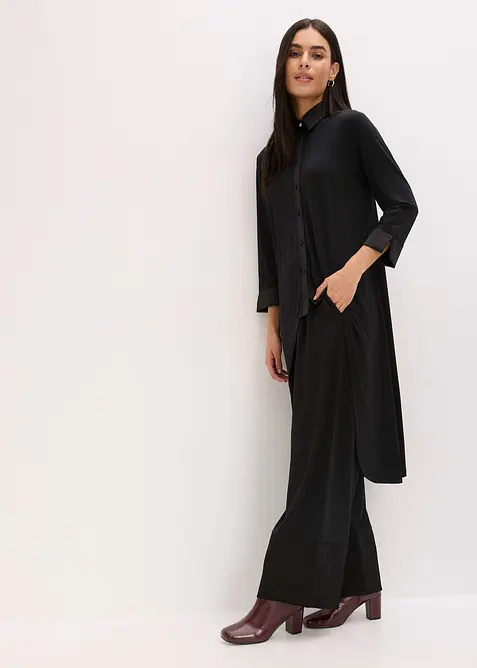 Jersey blouse met satijnen versieringen, bonprix