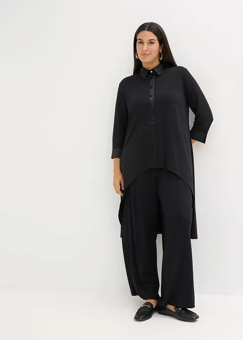 Jersey blouse met satijnen versieringen, bonprix