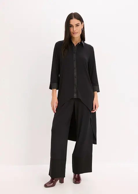 Jersey blouse met satijnen versieringen, bonprix