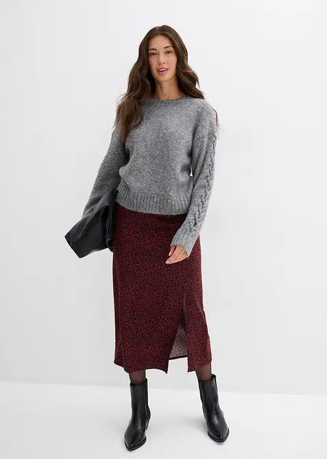 Midi rok van soepele viscose, bonprix