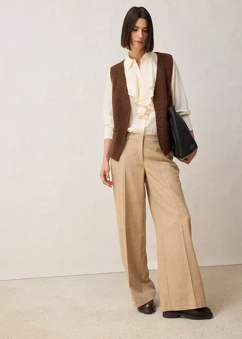 Grof gebreid vest met alpacawol, bonprix