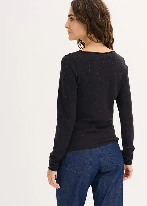 Fijngebreide trui in een soepele viscosemix, bonprix