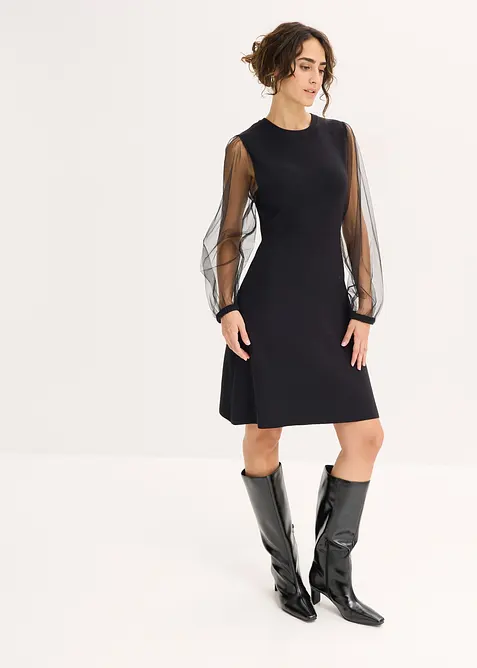 Gebreide jurk van een soepele viscosemix, bonprix