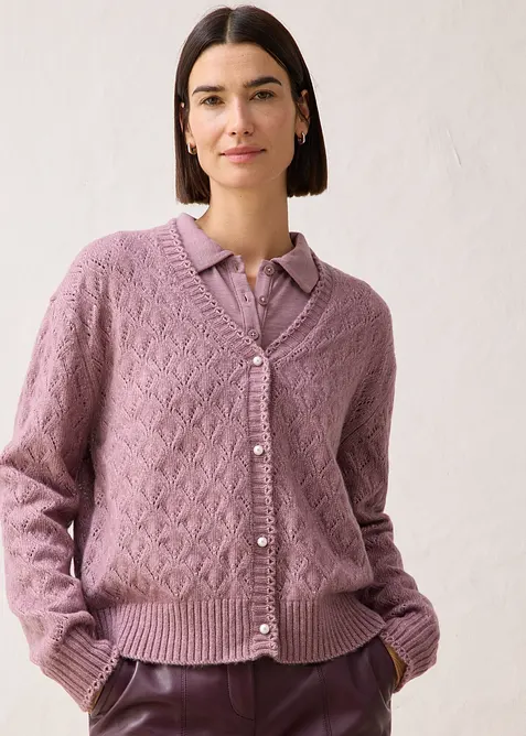 Ajour vest met wol, bonprix