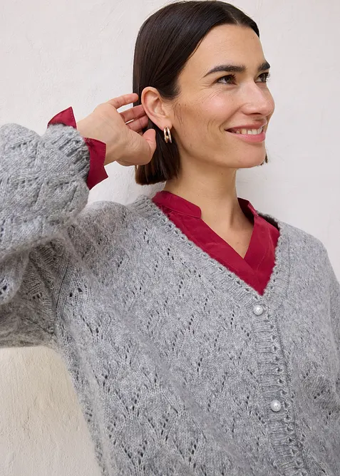 Ajour vest met wol, bonprix