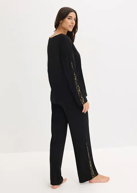 Pyjama met delicate glitterkant, bonprix