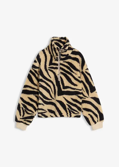 Oversized trui van teddy fleece, bonprix