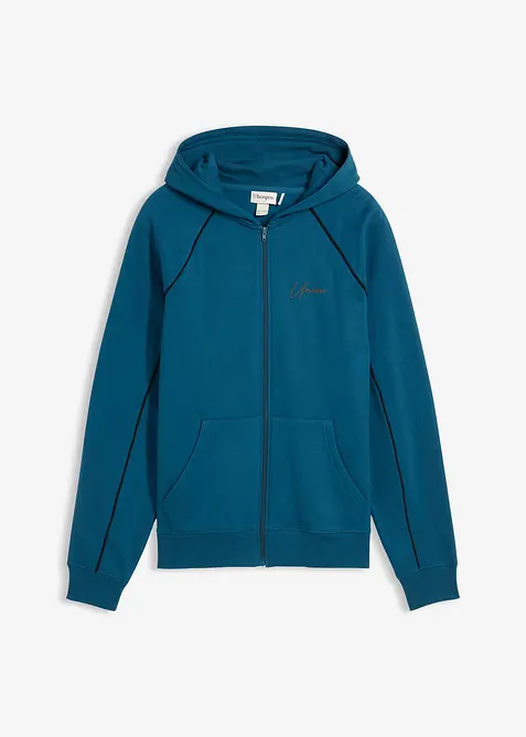 Sweatvest van katoen met contrasterende details, bonprix