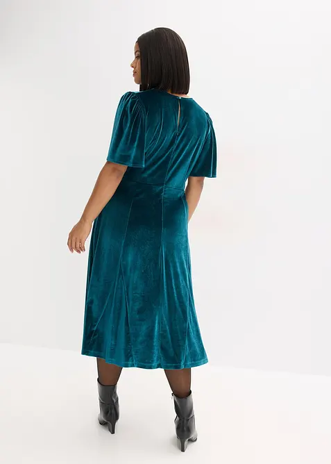 Midi jurk van zacht fluweel, bonprix