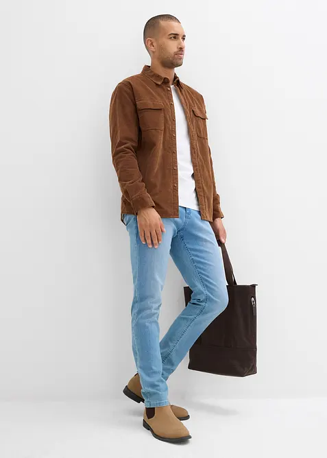 Thermo corduroy overhemd met stretch en warme fleece voering, bonprix