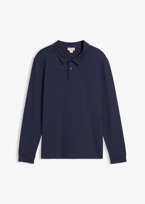 Poloshirt met lange mouwen van biologisch katoen, bonprix