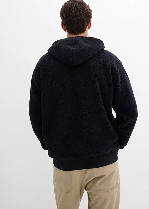 Teddyfleece- sweater met katoenen voering, loose fit, bonprix