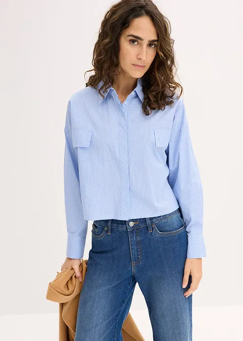 Oversized blouse van katoenmix, bonprix