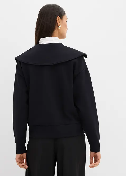 Sweater met een brede kraag in een viscosemix, bonprix