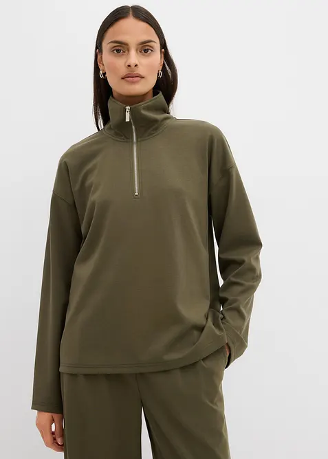 Schipperstrui van een viscosemix, bonprix