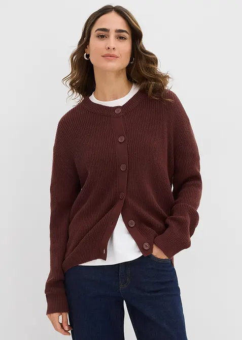 Fijn gebreid vest met ronde hals, bonprix