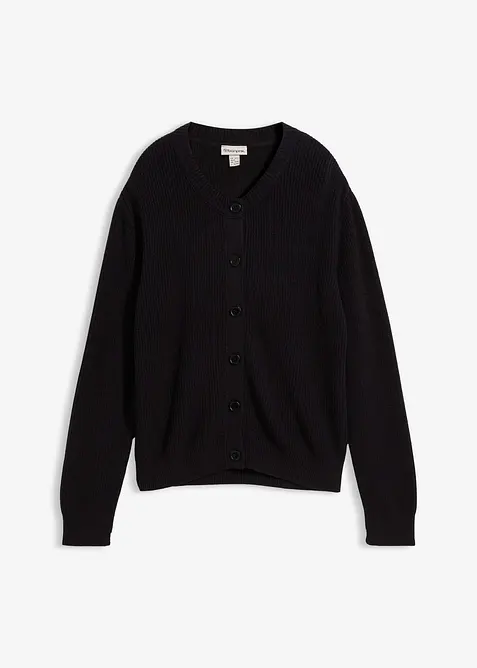 Fijn gebreid vest met ronde hals, bonprix