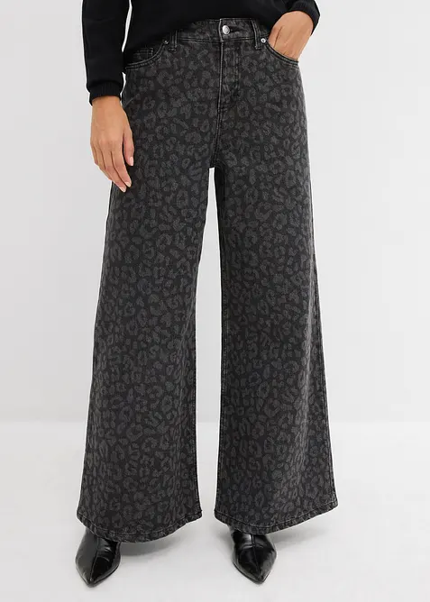 Wide leg jeans, mid waist, bonprix