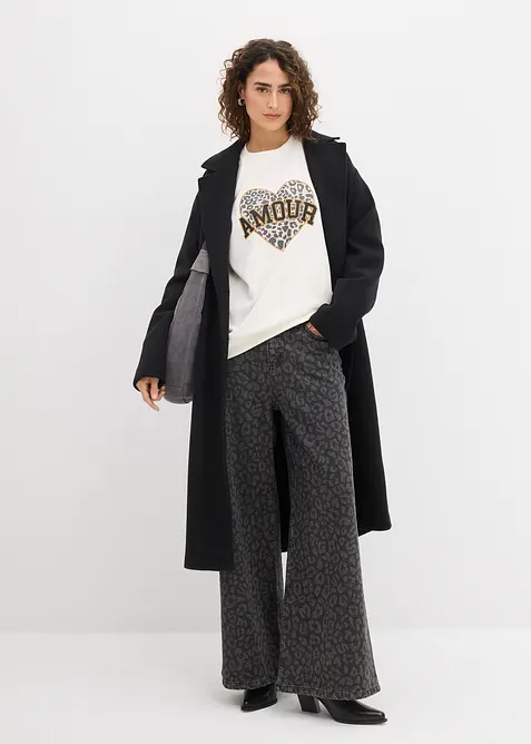 Oversized sweater van katoenmix, bonprix