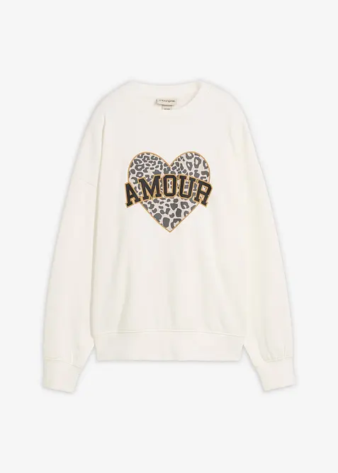 Oversized sweater van katoenmix, bonprix