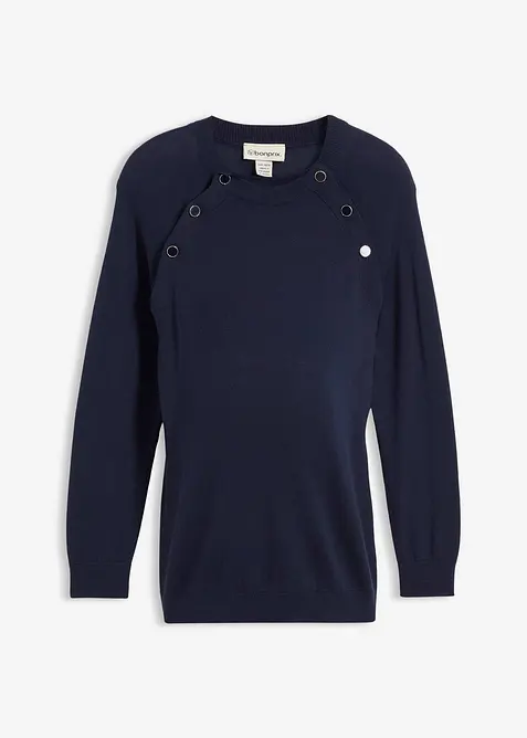 2-in-1 zwangerschaps- en borstvoedingstrui van puur biologisch katoen, bonprix