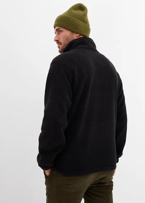 Teddy fleece trui met praktische zakken met ritssluiting, bonprix