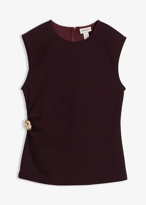 Top van crêpe met decoratieve gesp, bonprix